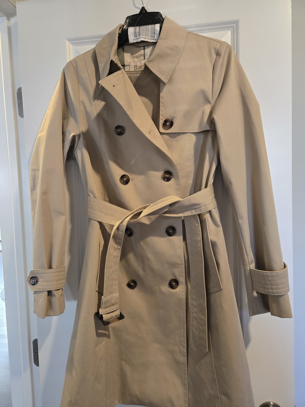 Barbour Beige Double-Breasted Trench Coat, Modern Heritage